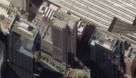 Maxar WorldView-3 HD image of HERE’s Chicago office on October 6, 2024. (Photo: Maxar)