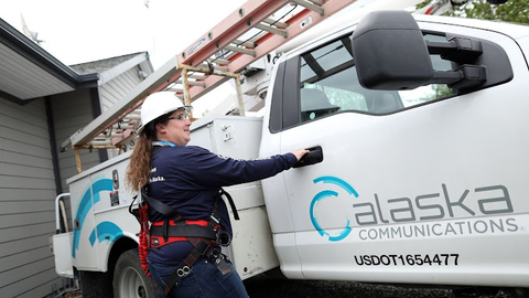 Alaska Communications Field Technician Kristine Barber prepares for a broadband installation on the Kenai Peninsula, a rural part of Alaska that will benefit from the Alaska Connect Fund. (Photo: Business Wire)