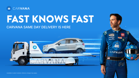 Jimmie Johnson Stars in Carvana's New Same Day Delivery Campaign (Graphic: Business Wire)