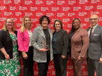 American Water CEO M. Susan Hardwick and team accept the Champion of Board Diversity award from The Forum of Executive Women. (Photo: Business Wire)