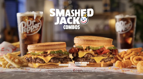 The new addition of the “Smashed Jack” platform on Jack’s famous sourdough will be available for a limited time. (Graphic: Business Wire)