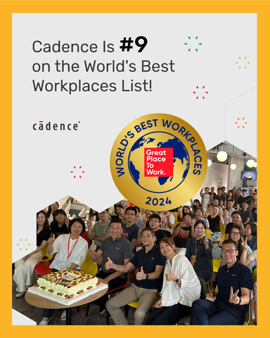 Fortune Magazine and Great Place To Work® have honored Cadence once again in the Top 10 on its World’s Best Workplaces™ 2024, ranking Cadence #9. This is the ninth time Cadence has appeared on the prestigious World’s Best list. (Graphic: Business Wire)