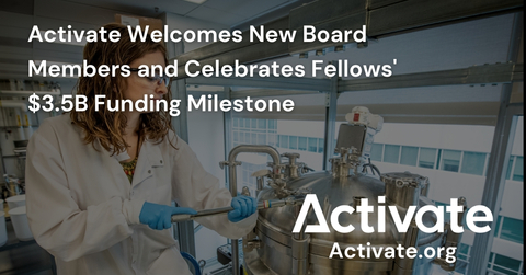 Activate Welcomes New Board Members and Announces Activate Fellows Have Reached a $3.5B Funding Milestone (Graphic: Business Wire)