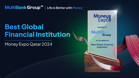 original MultiBank Group Wins Best Global Financial Institution at Money Expo Qatar 2024 (Graphic: Business Wire)