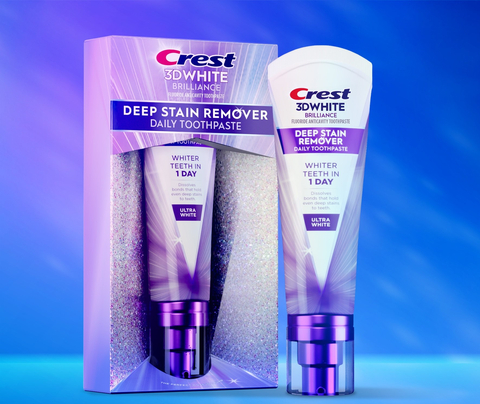 New Crest 3DWhite Deep Stain Remover daily toothpaste gives you whiter teeth in one day. (Photo: Crest)