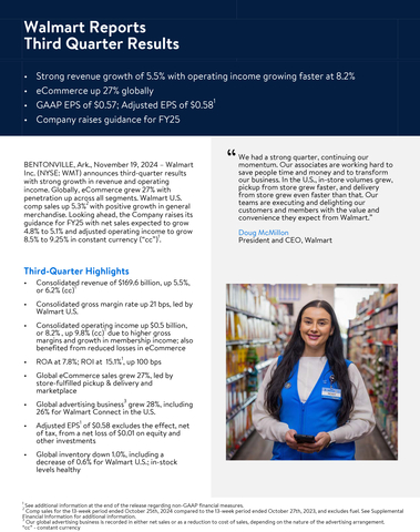 Walmart reports strong revenue growth of 5.5% with operating income growing faster at 8.2%