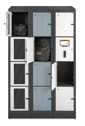 The Personnel Deposit lockers can operate as standalone units with up to 100 compartments and feature advanced security features like an audit trail for accountability. (Photo: Business Wire)