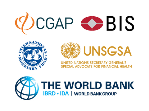 CGAP and BIS and IMF and UNSGSA and World Bank Logo