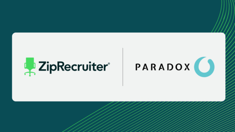 ZipRecruiter and Paradox partner to make hiring fast and frictionless. Enterprise organizations using Paradox’s Conversational ATS can now integrate with ZipRecruiter to tap the platform’s leading job seeker experience. (Graphic: Business Wire)