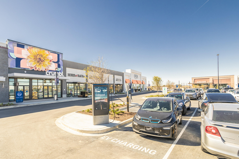 EV charging, on-site solar energy infrastructure, water use reduction systems, low-emitting materials, and lighting controls are among the many steps Tanger has taken at Tanger Outlets Nashville to address the impacts of climate change, which helped the center achieve LEED Silver® certification for Building Design and Construction (BD+C): Core and Shell Development from the U.S. Green Building Council. Photo credit: Tanger