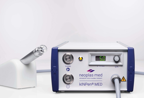 Neoplas Med has created the argon cold plasma jet, kINPen® MED, an innovative ‘plasma pen’ that directs a precise plasma jet onto wounds and significantly accelerates wound healing. (Photo: Business Wire)