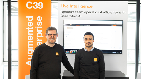 Orange Business introduces Live Intelligence, a range of plug-and-play GenAI solutions for businesses at Open Tech 2024, Paris. (Photo: Orange Business)