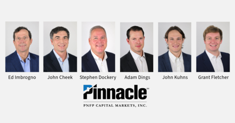 original Ed Imbrogno, John Cheek, Stephen Dockery, Adam Dings, John Kuhns and Grant Fletcher have joined PNFP Capital Markets, Inc., the investment bank subsidiary of Pinnacle Bank. (Photo: Business Wire)