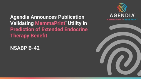 Agendia anuncia una publicación que valida la utilidad de MammaPrint® en la predicción del beneficio de la terapia endocrina prolongada