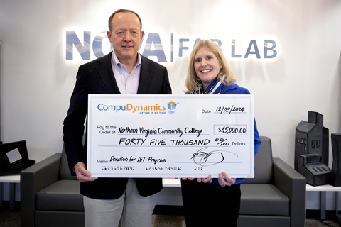 Compu Dynamics announces that its fifth annual fundraising golf tournament raised a record $45,000 for the Information and Engineering Technologies (IET) programs at Northern Virginia Community College (NOVA). (Photo: Business Wire)