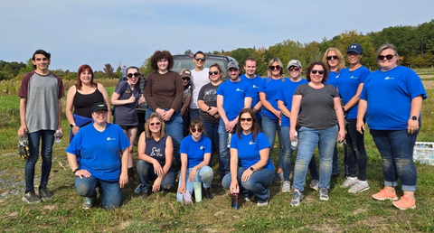 Pictured here is one of the groups of NBC staff volunteering at the Regional Food Bank (Photo: Business Wire)