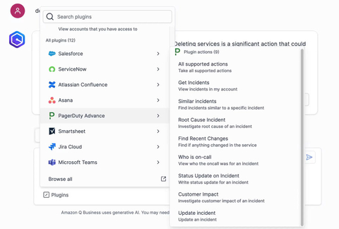 Through the PagerDuty Advance integration with Amazon Q Business, users can retrieve critical incident data from PagerDuty, as well as other information from multiple other applications within a single interface. (Graphic: Business Wire)