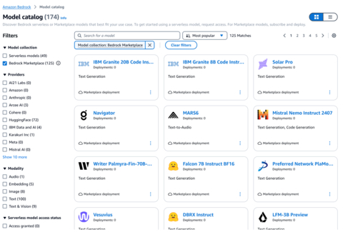 original Discover Amazon Bedrock Marketplace models and Amazon Bedrock fully managed models in the new model catalog (Graphic: Business Wire)