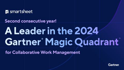 Smartsheet Named a Leader for Second Consecutive Year in 2024 Gartner® Magic Quadrant™ for Collaborative Work Management (Graphic: Business Wire)