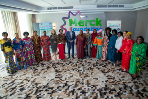 Merck Foundation Chairman and CEO with The President of Tanzania, together with First Ladies of Burundi, Cabo Verde, Central African Republic, Democratic Republic of The Congo, Gabon, The Gambia, Ghana, Kenya, Liberia, Malawi, Maldives, Mozambique, Democratic Republic of São Tomé and Príncipe, Zimbabwe and Zanzibar. (Photo: Business Wire)