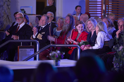 Pictured here, three Viking “godsisters” including Karine Hagen, Viking Executive Vice President of Product, Ivana Elice, godmother of the Viking Vela and Ann Ziff, godmother of the Viking Saturn. Also pictured, attendees of the Viking Vela naming ceremony including Manfredi Lefebvre d’Ovidio, Executive Chairman of A&K Travel Group. For more information, visit www.viking.com. (Photo: Business Wire)