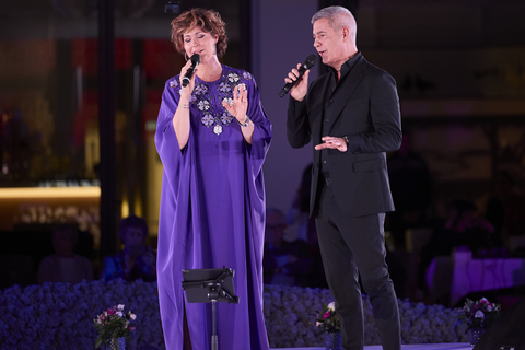 Pictured here, Norwegian singer Sissel Kyrkjebø, one of the world’s leading crossover sopranos and godmother of the Viking Jupiter, and acclaimed Italian opera singer Alessandro Safina, perform at the naming ceremony of the Viking Vela on December 5, 2024 in Trieste, Italy. For more information, visit www.viking.com. (Photo: Business Wire)