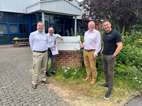 From left to right: Chris Dyke Sales Director UK Ireland, Allied Telesis; Mark Hallett Technology Sales Manager, GBE Converge; Rob Smith IT Solutions Architect, GBE Converge; Sam Scott Senior Account Manager, Allied Telesis (Photo: Business Wire)