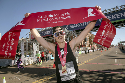 Full marathoner Carl Nelson of Kansas City, Mo., finished with a winning time of 2:34:18.  Supporters of St. Jude Children’s Research Hospital participate in the 2024 St. Jude Memphis Marathon Weekend presented by Juice Plus+ on Saturday, December 7, 2024 in Memphis, Tenn. More than 22,500 participants representing all 50 states and more than 82 countries, including more than 1,800 patient family members are participating in the event. Since its inception, the St. Jude Memphis Marathon has raised more than $138 million for the life-saving mission of St. Jude.  (ALSAC Photography)