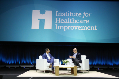 IHI President and CEO, Dr. Kedar Mate, and Press Ganey Chief Medical Officer, Dr. Thomas Lee, discuss the concept of social capital onsite at the IHI Forum (Photo: Business Wire)