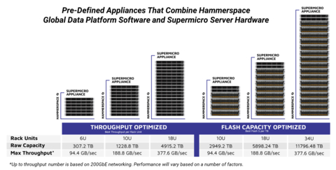 Pre-Defined Appliances that Combine Hammerspace Global Data Platform Software and Supermicro Server Hardware (Graphic: Business Wire)