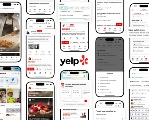 Yelp’s end-of-year product release introduces 20+ new updates, including AI-powered discovery and connection features for users and ad optimization for business owners. (Graphic: Business Wire)