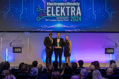 At the awards ceremony, Baha Badran, Global Head of Engineering at Taoglas, accepted the 2024 Elektra Award for “Excellence in Product Design.” (Photo: Business Wire)