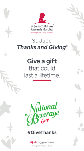 National Beverage Encourages All to "Give a Gift That Could Last a Lifetime" to the Children of St. Jude (Graphic: Business Wire)