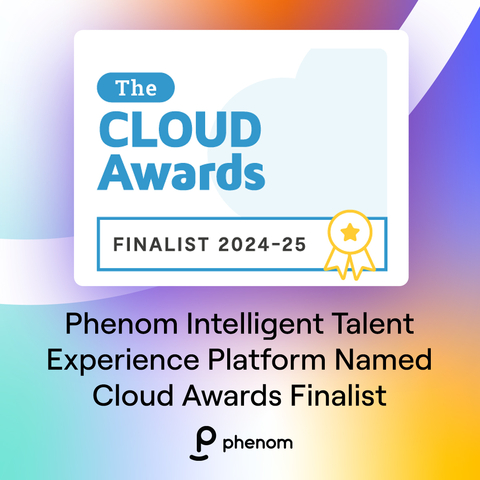 The Phenom Intelligent Talent Experience platform has been named a finalist in The 2024/25 Cloud Awards program in the HR/HRMS Solution category. Building on a foundation of over 13 years of ethical innovation, Phenom’s comprehensive platform transforms how organizations attract, hire, grow and retain talent through a proprietary infrastructure that provides an essential combination of intelligence, automation and experience. (Graphic: Business Wire)