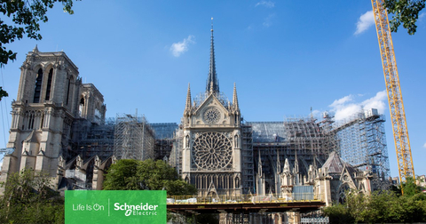 Schneider Electric has contributed to restoring Notre Dame Cathedral in Paris (Photo: Business Wire)