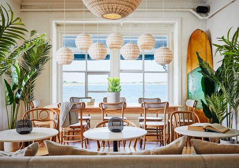 Lounge space at Lark Hotels property, Block Island Beach House (image by Read McKendree)