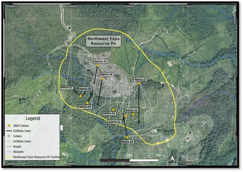 Figure 1: Plan View of Northwest Expo with 2024 Holes Highlighted (Graphic: Business Wire)