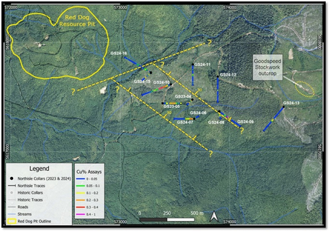 Figure 4: Plan View Map of West Goodspeed with Inferred Faults as Yellow Hashed Lines (Graphic: Business Wire)