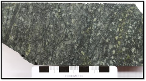 Figure 6: GS24-16 348m Showing Parallel and stockworked Magetite-chalcopyrite Vein Array (Graphic: Business Wire)