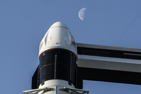 SpaceX Dragon vertical ahead of liftoff at Launch Complex 39A at NASA’s Kennedy Space Center in Florida (Photo: Business Wire)