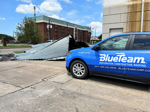 BlueTeam on site after hurricane hit property. (Photo: Business Wire)