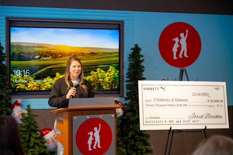 Hibbett and PUMA present $20,000 to Children's of Alabama, Social Services (Image courtesy of Children's of Alabama)