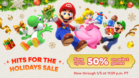 Shop the Hits for the Holidays Sale now through Jan. 5 on Nintendo.com or Nintendo eShop. (Graphic: Business Wire)