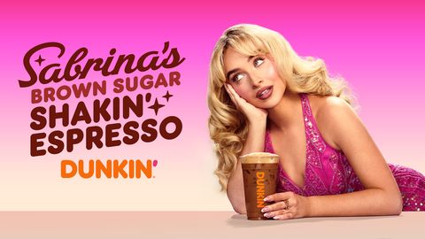 On Dec. 31, Dunkin’ teams up with Sabrina Carpenter, the GRAMMY-nominated global superstar behind this year’s chart-topping hit “Espresso,” to introduce “Sabrina’s Brown Sugar Shakin’ Espresso”—a limited-time, handcrafted iced beverage combining Dunkin’s bold espresso, brown sugar notes and oatmilk, shaken to perfection. (Photo: Business Wire)