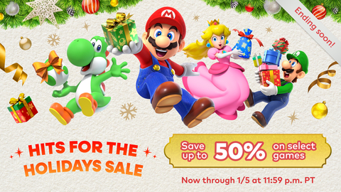 Shop the Hits for the Holidays Sale on Nintendo.com or Nintendo eShop before it ends on Jan. 5! (Graphic: Business Wire)