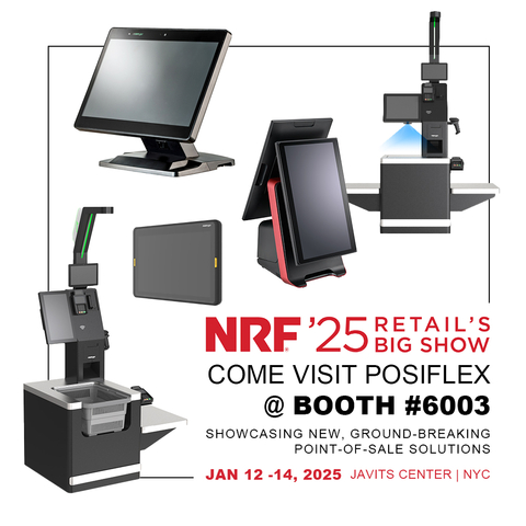 Posiflex will be showcasing cutting-edge POS tech at NRF 2025 (Graphic: Business Wire)