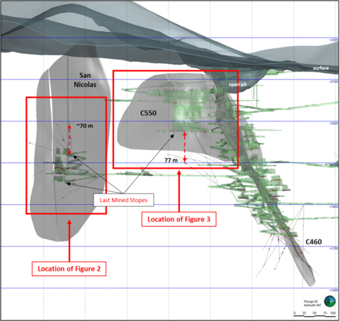 Figure 1: Cross Section View of Quebradillas Mine Towards NNW (Graphic: Business Wire)