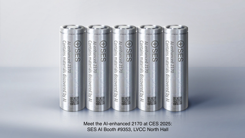 SES unveiled the world’s first battery using an electrolyte material discovered through its Molecular Universe efforts, introducing a new AI-enhanced 2170 cylindrical cell designed for emerging humanoid robotics applications. (Photo: Business Wire)