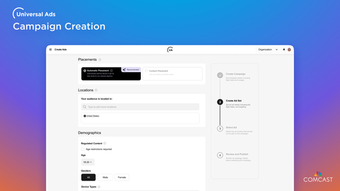 Universal Ads Campaign Creation (Graphic: Comcast)