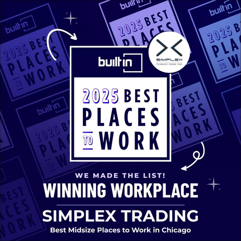 It's Official! Simplex Trading named a Chicago Best Place to Work by @BuiltInChicago! (Graphic: Business Wire)